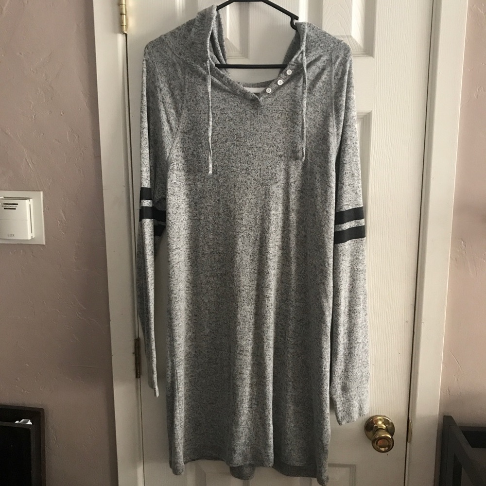 SO gray long sleeve shirt dress